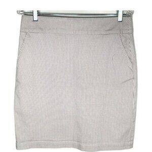 Chadwicks of Boston Pinstripe Pencil Skirt Women’s 8 Beige Cotton Blend